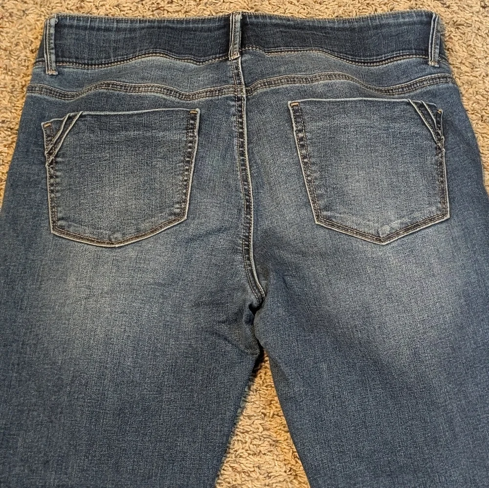APT.9 STRAIGHT STRETCH Skinny HIGH-WAISTED wide WAISTBAND ankle jeans SIZE 10